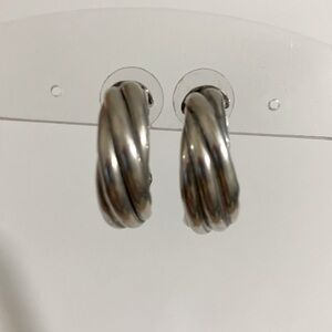 925 Sterling Silver Shrimp Hoop Earrings